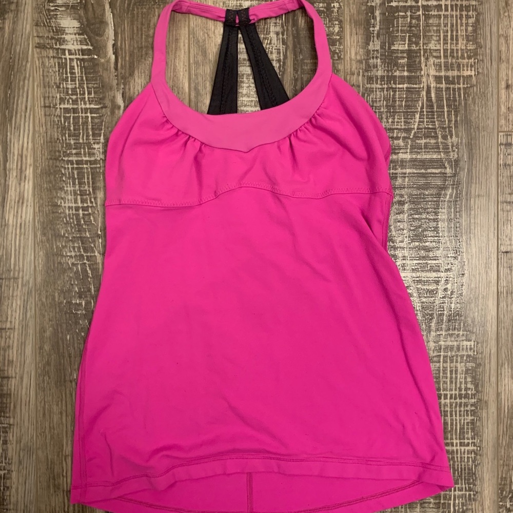pink lululemon work out tank top